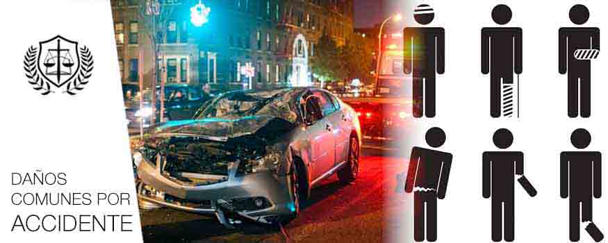 Danos mas comunes accidente de trafico
